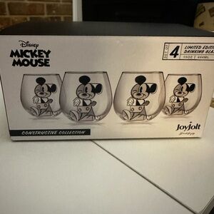 Jolt Mickey Mouse Drinking Glass Set - Black